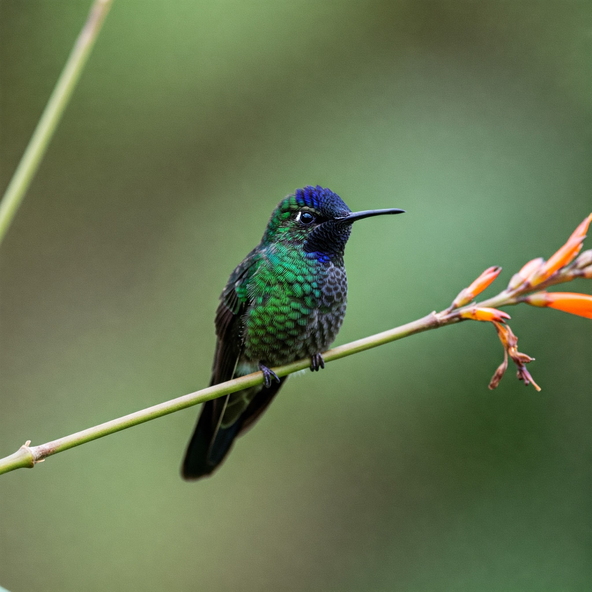 photo of Green Crowned Brilliant Hummingbird